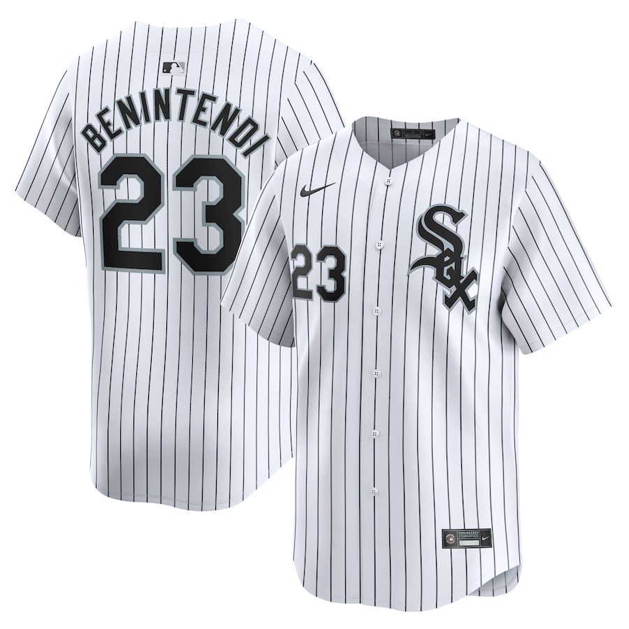 Men Chicago White Sox #23 Andrew Benintendi Nike White Home Limited Player MLB Jersey